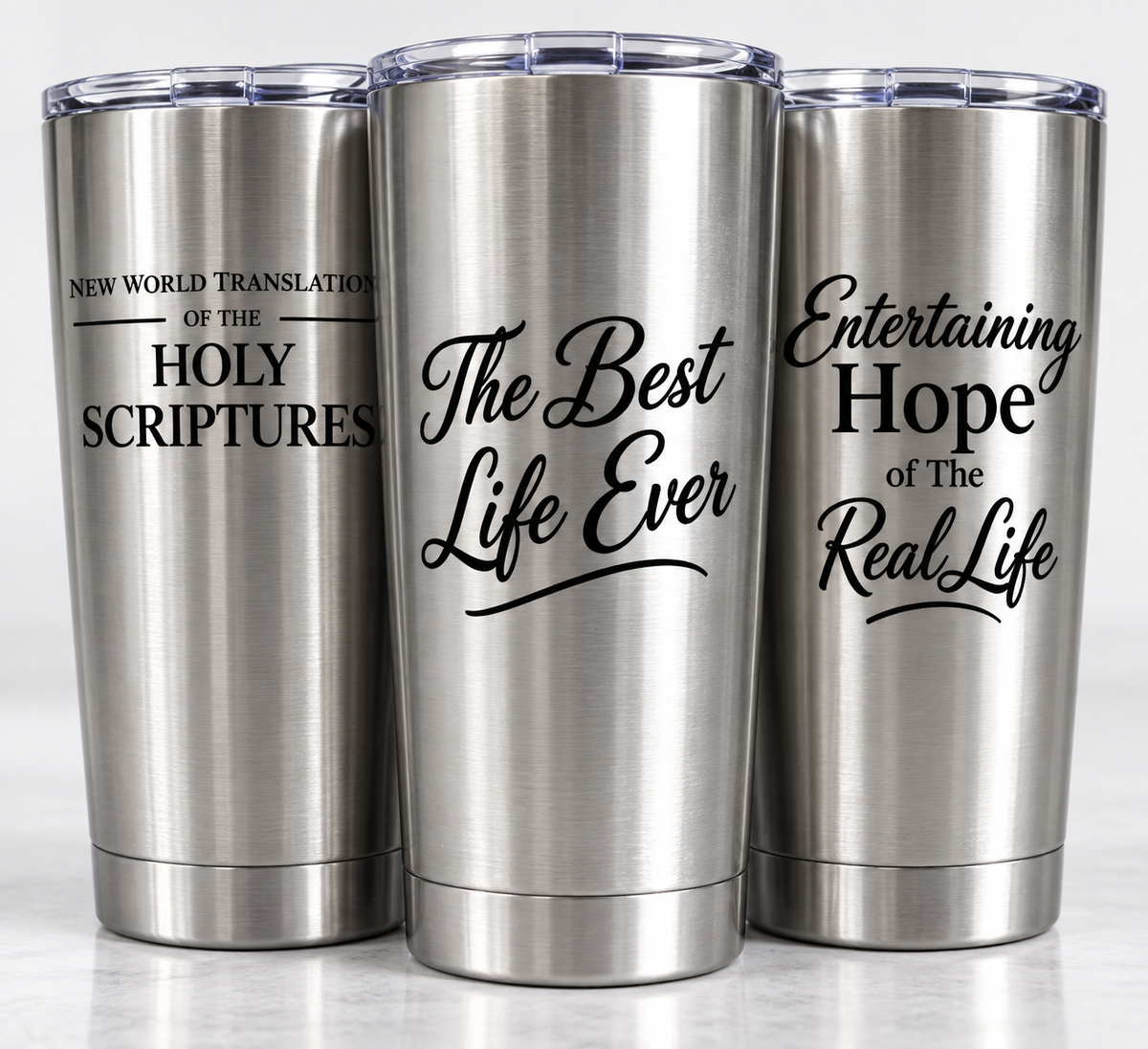 Custom laser engraved 20 oz stainless steel drink tumblers