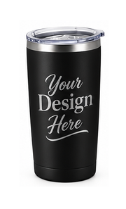 Custom laser engraved 20 oz powder coated steel drink tumblers