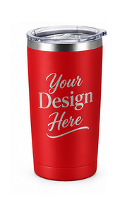 Custom laser engraved 20 oz powder coated steel drink tumblers